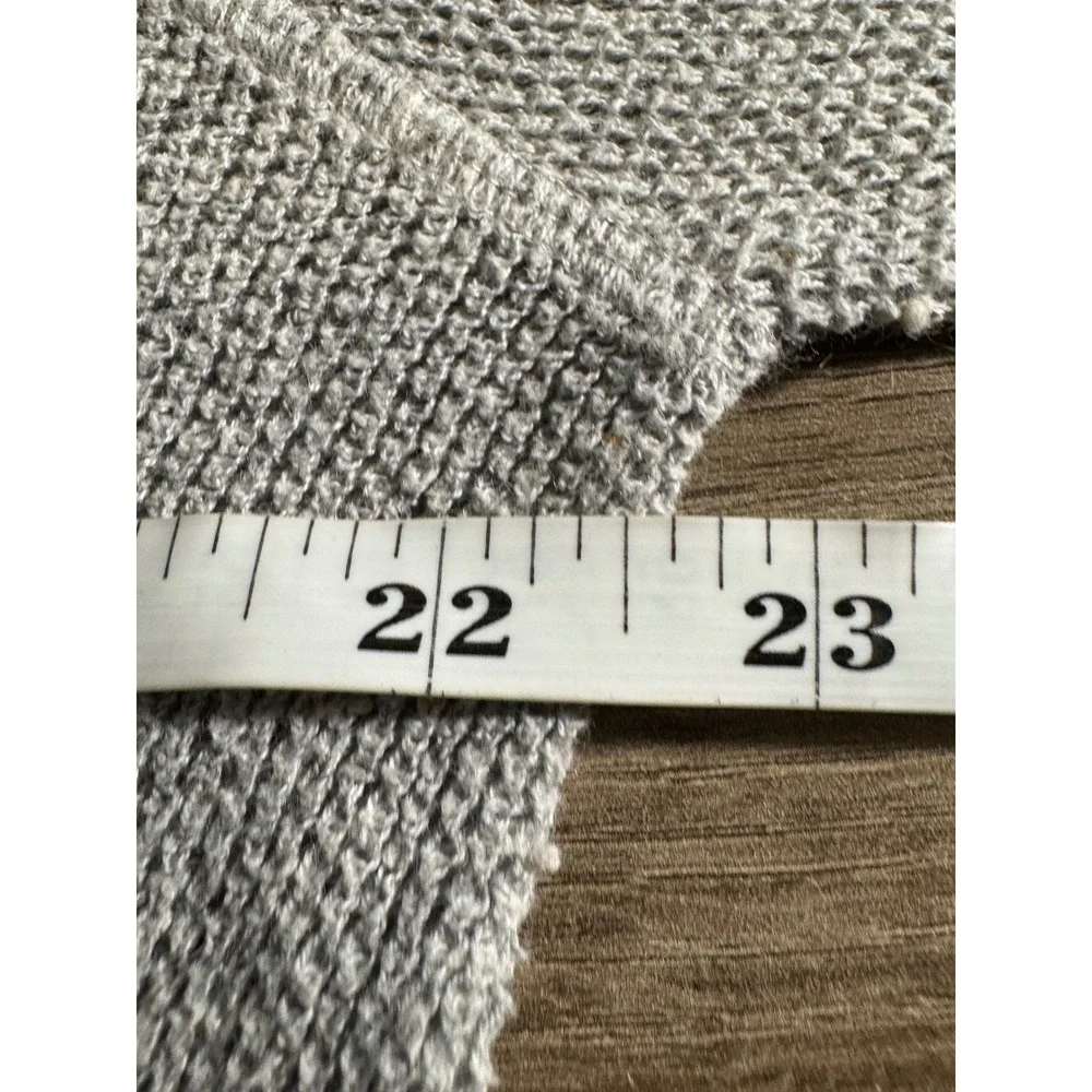 Prana Womens XL Grey Organic Cotton Wool Blend Henley Knit‎ Sweater Long Sleeve